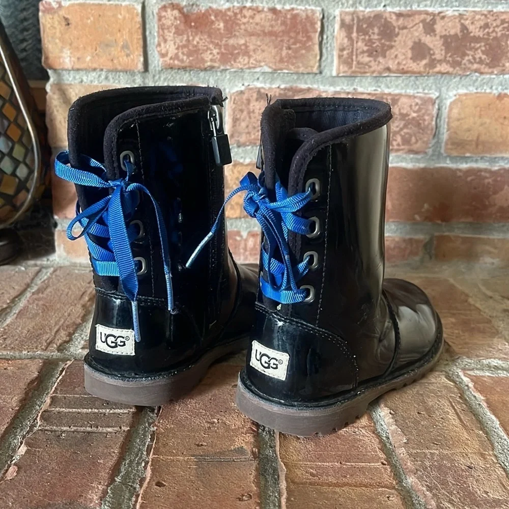 UGG Corene Black Patent Leather Toddler Boots